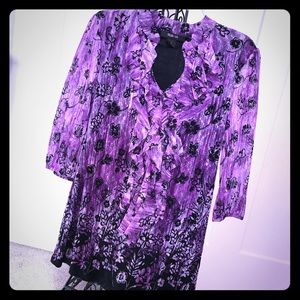 💥Style & co. 3/4 sleeve ruffle front top size sm